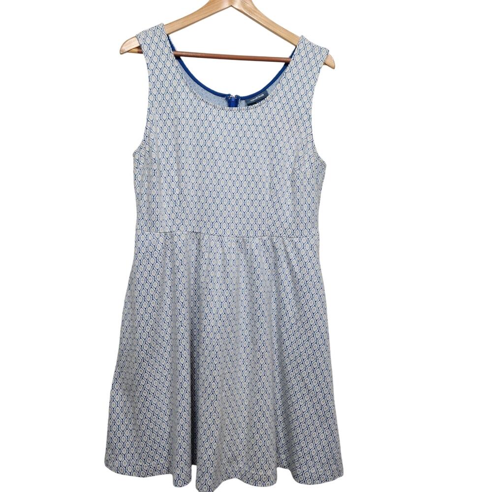 Modcloth Blue White Geometric Print Dress Size XL